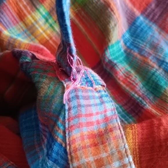 Lauren Ralph Lauren Plaid Cold Shoulder Top 2X - Picture 5 of 7